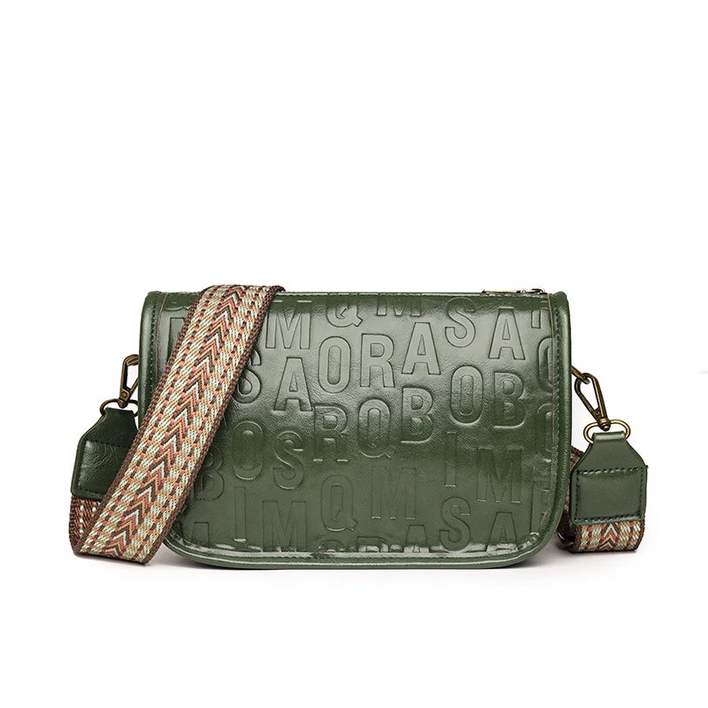 Fashion Letter Messenger Bag For Women Luxury High Quality PU Leather Ladies Handbag Crossbody Shoulder Bag Female Purse Sacs