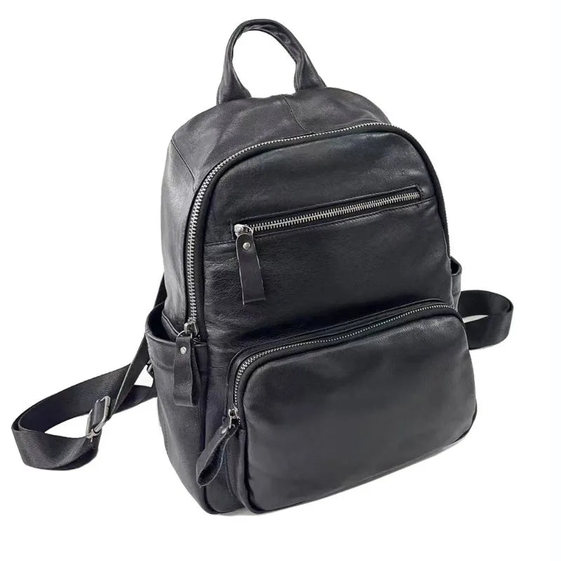 Fashion Luxury Genuine Leather Shoulder Backpacks Large Capacity Travel Bag Waterproof Wear-resistant Compute Bags Mochila