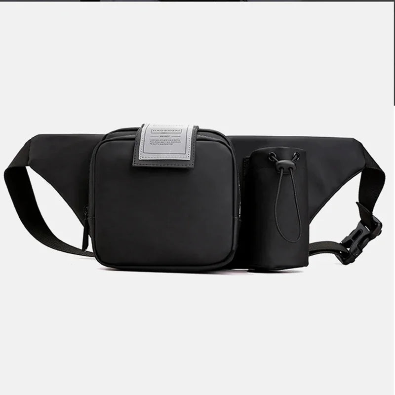 Fashion Men Nylon Belt Waist Bag Travel Single Chest Water Bottle Kettle Waterproof Male Bum Hip Bags Fanny Pack