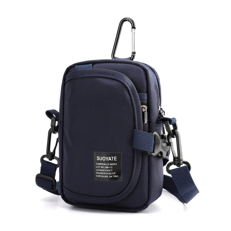 Fashion Men's Bag Nylon Small Shoulder Bag Trendy Waist Bag Lightweight Boy Mini Casual Bag Mobile Phone Waist Pack