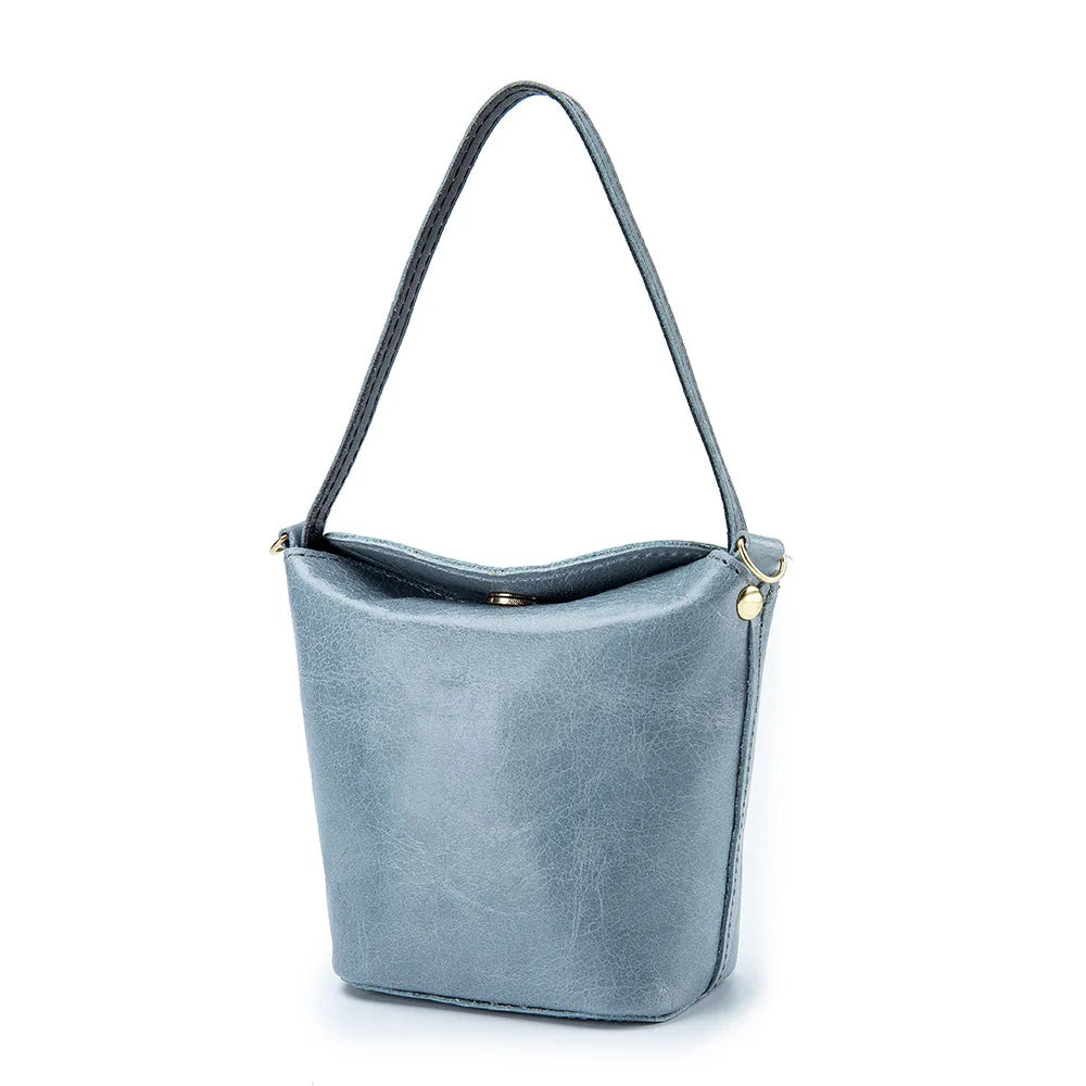 Fashion Mini Coin Purse for Women Girl Genuine Leather Cute Handbag Small Bucket Bag for Earphone Coins Wallet Bag Porte Monnaie