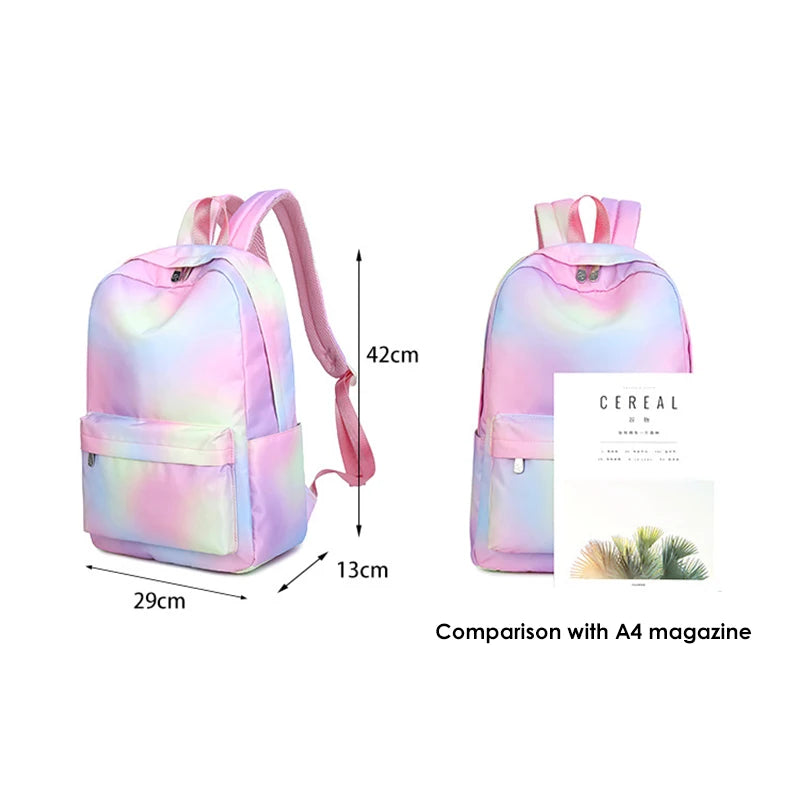 Fashion New Girls Backpacks Waterproof Contrast Color Small Fresh Students School Bags Middle School Leisure Mochilas Para Mujer