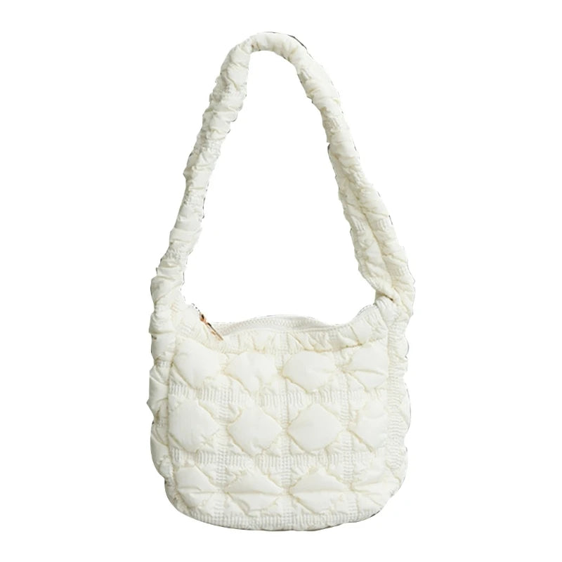 Fashion Nylon Shoulder Bags Tote Handbag Underarm Bag Quilted Winter Versatile Bags for Women Girls