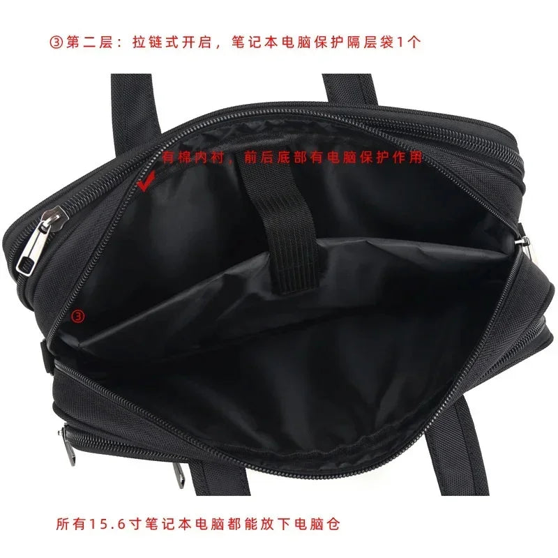 Fashion Oxford Men Briefcases Large Capacity Handbag Business Male Shoulder Messenger 15.6" Laptop Bag