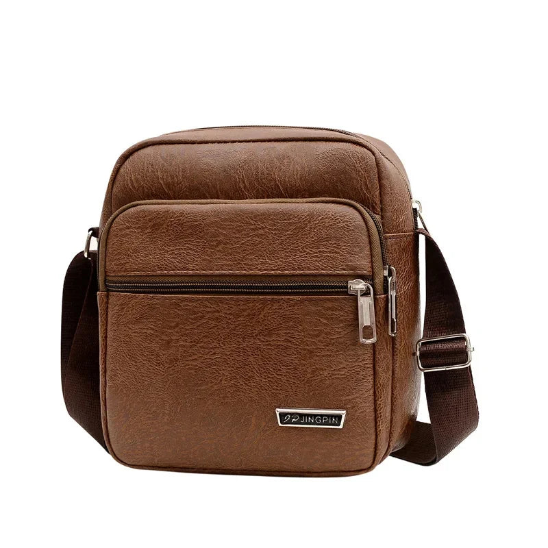 Fashion PU Leather Men's Shoulder Large Capacity Male Crossbody Business Messenger Casual Sling Bag