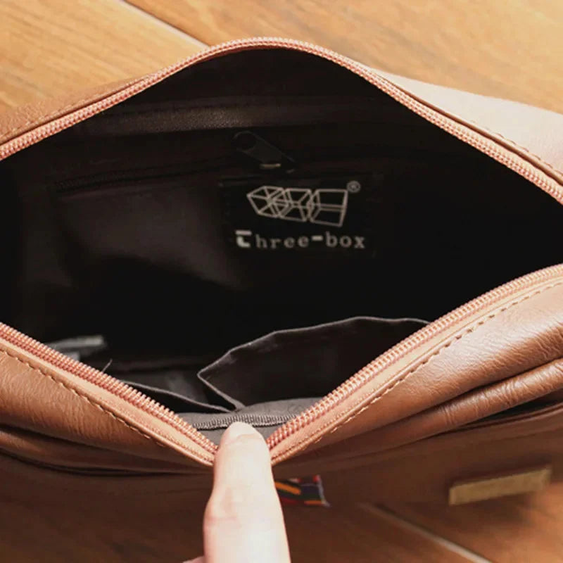 Fashion Soft Leather Men's Shoulder s Casual Messenger High-Quality Man Sling Large Capacity Crossbody Bag