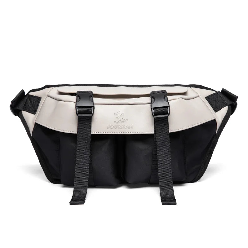 Fashion Splicing Design Men's Crossbody Bag Multilayer Large Capacity Utility Oxford Waterproof Sport Durable Ripstop Teens Bags