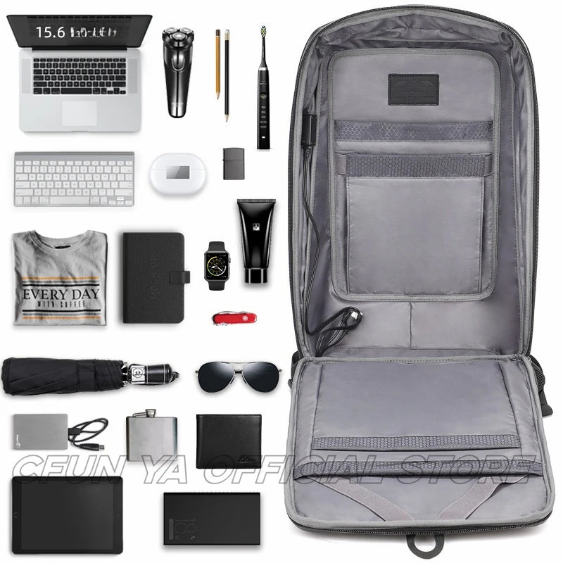 Fashion Trend Luxury Hard Shell Business Backpack For Men 15.6 Inch Laptop Backpacks Travel Rucksack College Student Schoolbag