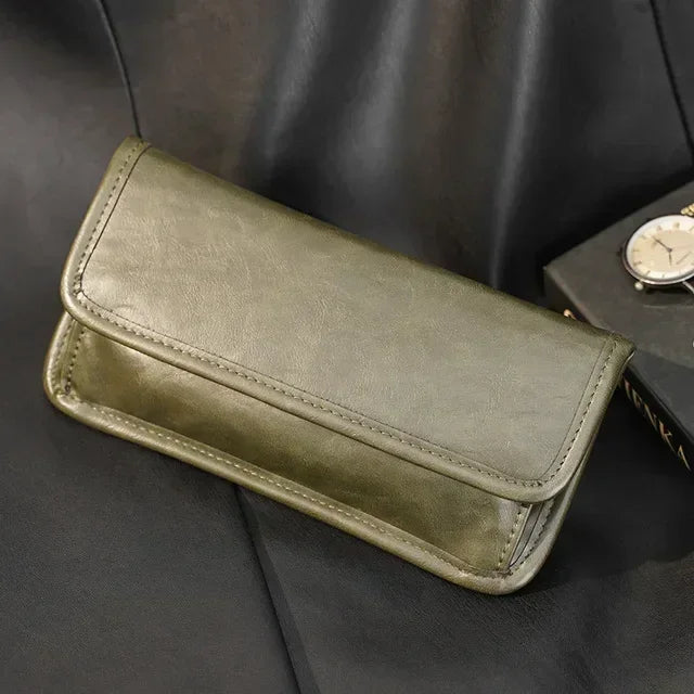 Fashion Vinatge Men's Clutches Medium Long Wallets Men Clutch Handbags Solid Soft Leather Clutch Multi-card Coin Purses Wallets