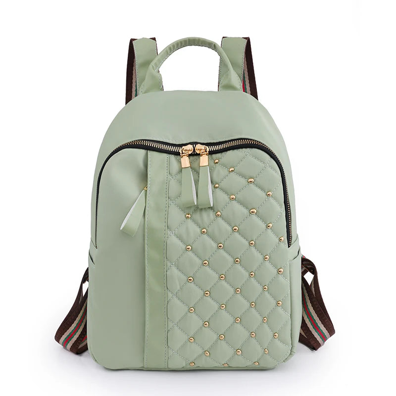 Fashion Waterproof Backpacks Women High Quality Nylon Backpack Female Travel Back Bag Rivet School Bags for Girls Shoulder Bag