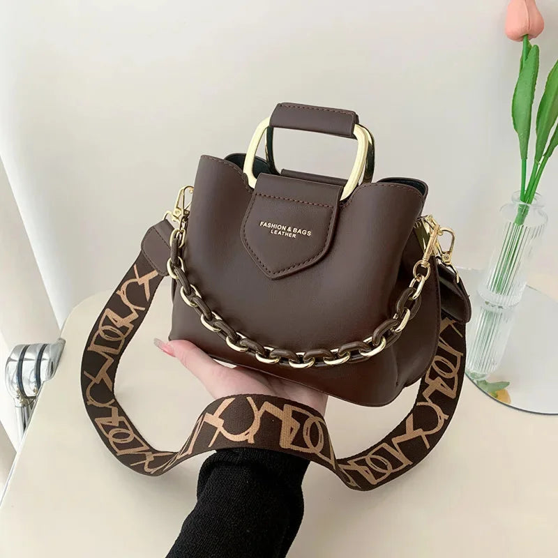 Fashion Women 2024 New High Quality Crossbody s for Ladies Purses Handbags Shoulder Bag PU Leather Chain Design Belt bag