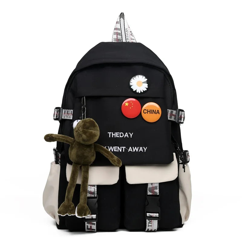 Fashion Women Backpack Designer High Quality Canvas Travel Backpacks for Teenagers Girls 2023 Ladies School Bags Bookpack Sac