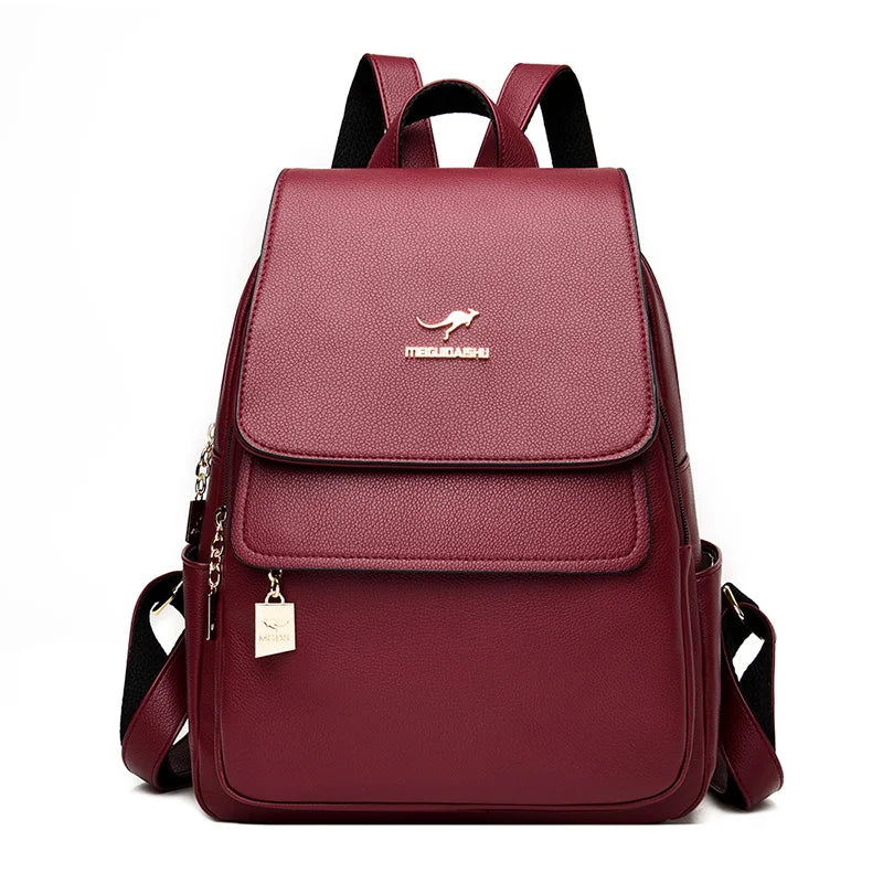 Fashion Women Backpack Designer Pu Leather Travel Back Pack Casual Shoulder Bag High Quality School Bags For Teenagers Girls Sac