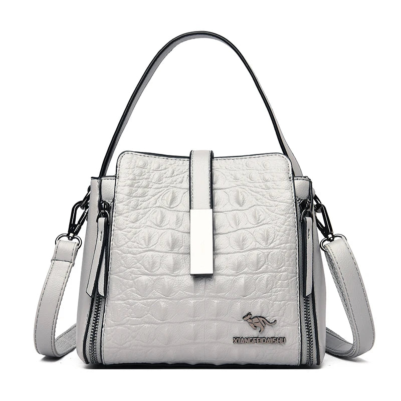 Fashion Women Handbag High Quality Crocodile Pattern Leather Bucket Bag Designers Female Shoulder Bag Luxury Brand Crossbody Bag