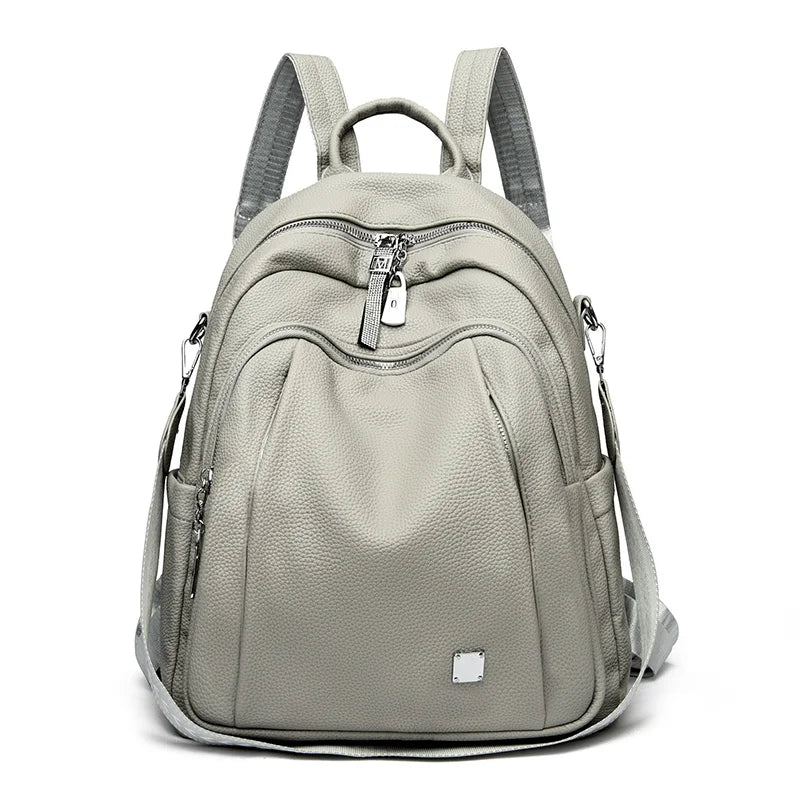 Fashion Women Soft Leather pack 3 In 1 Lady Bookbag for Girls Female Travel Bagpack Shopper Shoulder Bag Large Capacity Rucksack