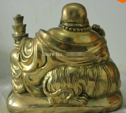 Fast shipping Chinese Folk Culture Handmade Old Bronze Brass Statue Maitreya Buddha Sculpture