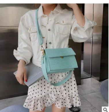 Female 2020 New Fashion Designer Luxury Broadband Square Sling Bag Western Style All-match Stone Pattern Shoulder/Crossbody Bag