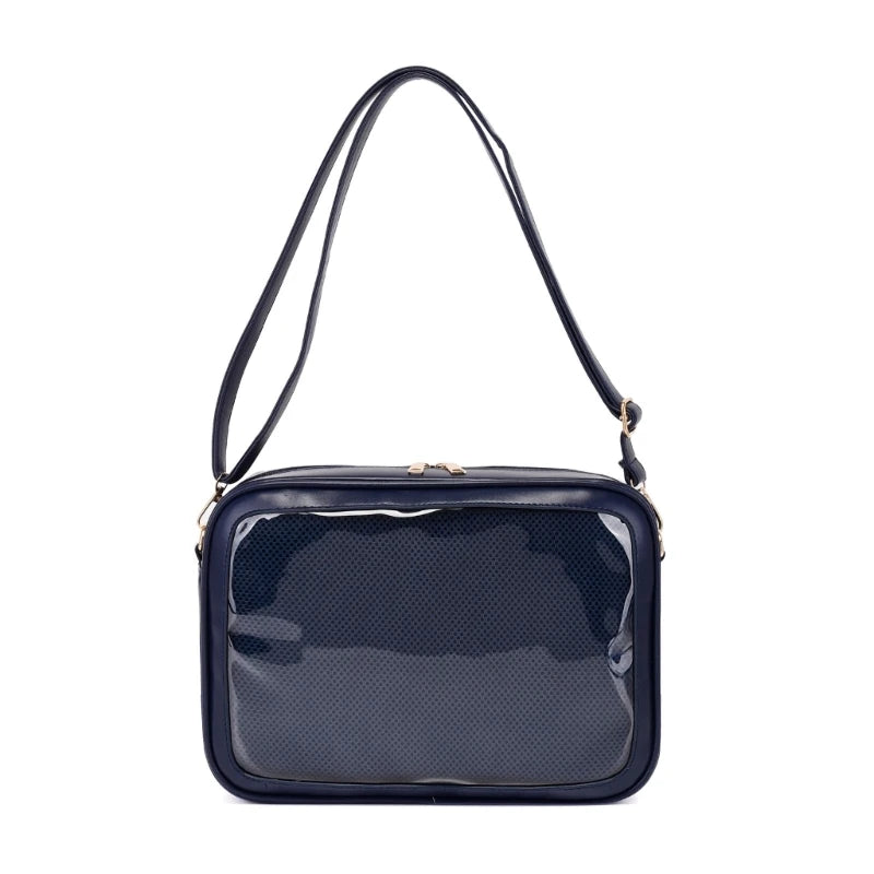 Female Shoulder Bag with Adjustable Shoulder Strap Womens Clear Crossbody Bag