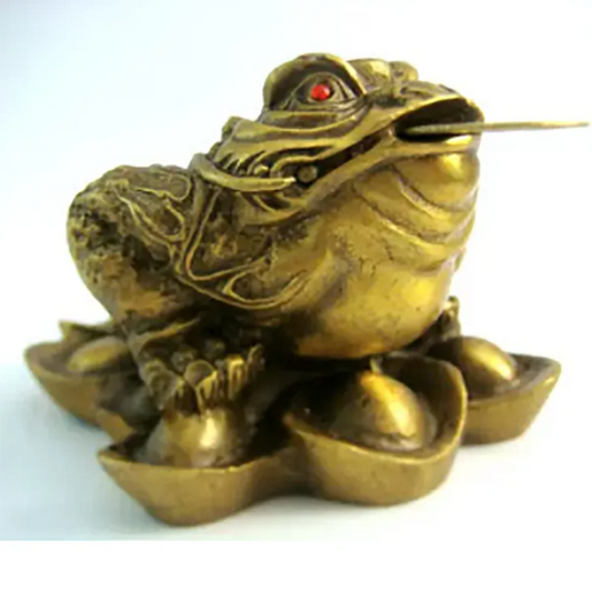 Feng Shui Brass Money Frog For Abundance & Career Luck Frog statue M5011