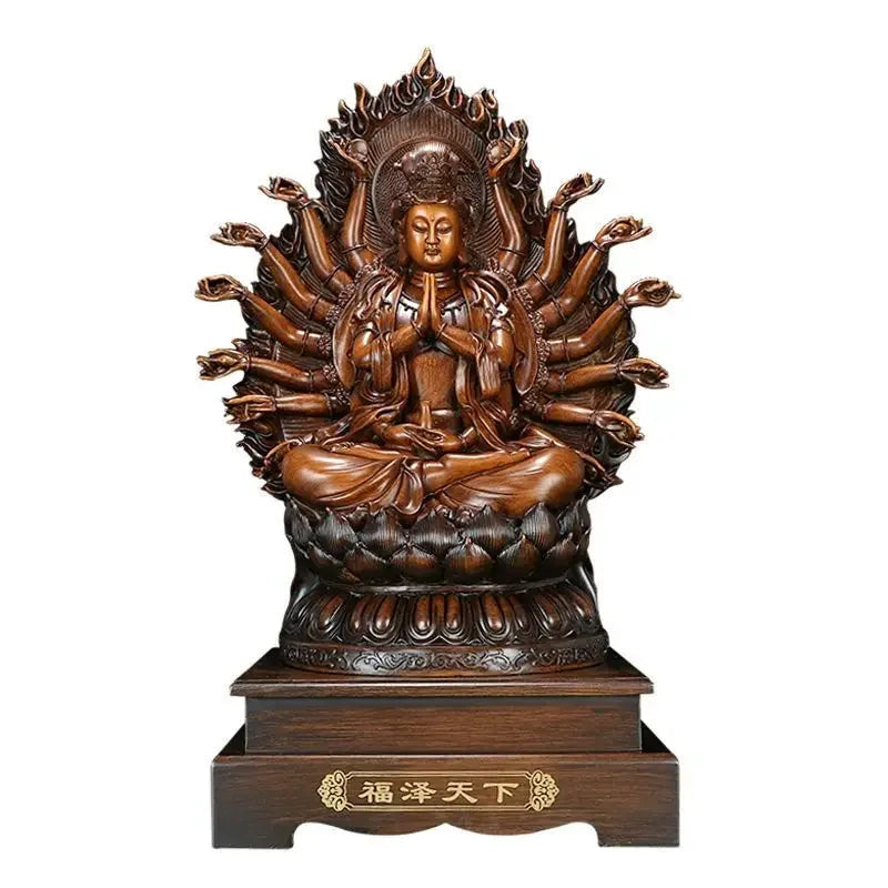 Feng Shui Mercy Bodhisattva Ornaments Thousand-handed Goddess of Mercy Statue Craft Home Decor Office Gift