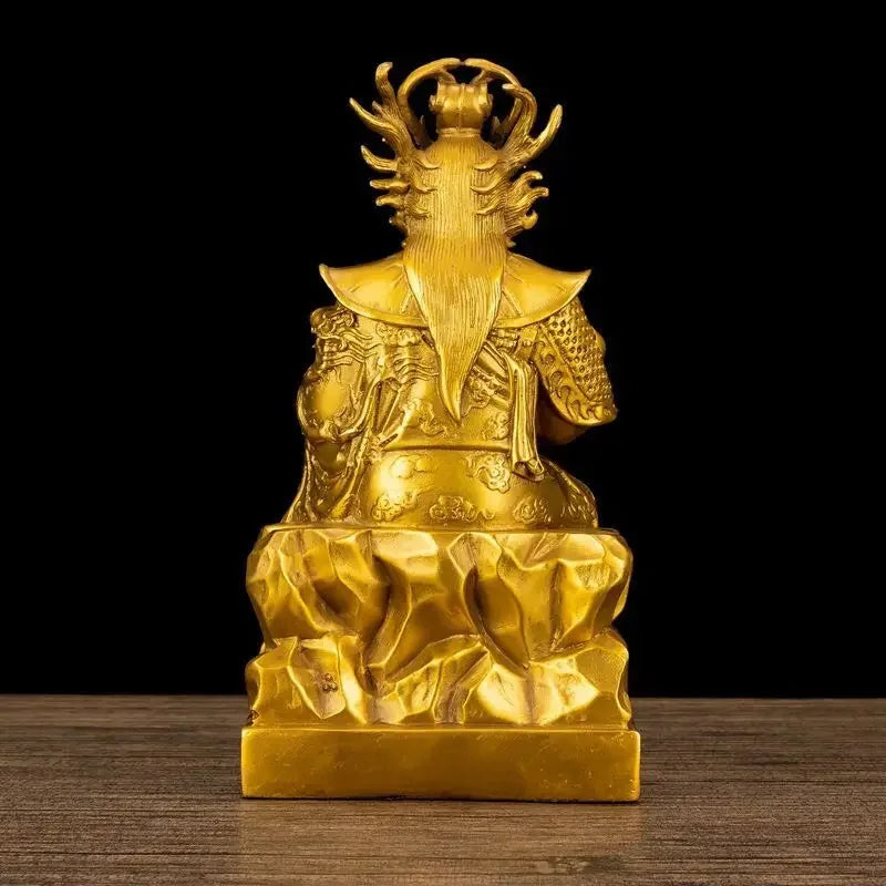 Feng Shui Pure copper Statue of The Dragon King East Sea Bronze Statue Home Living Room Offerings Buddha Crafts