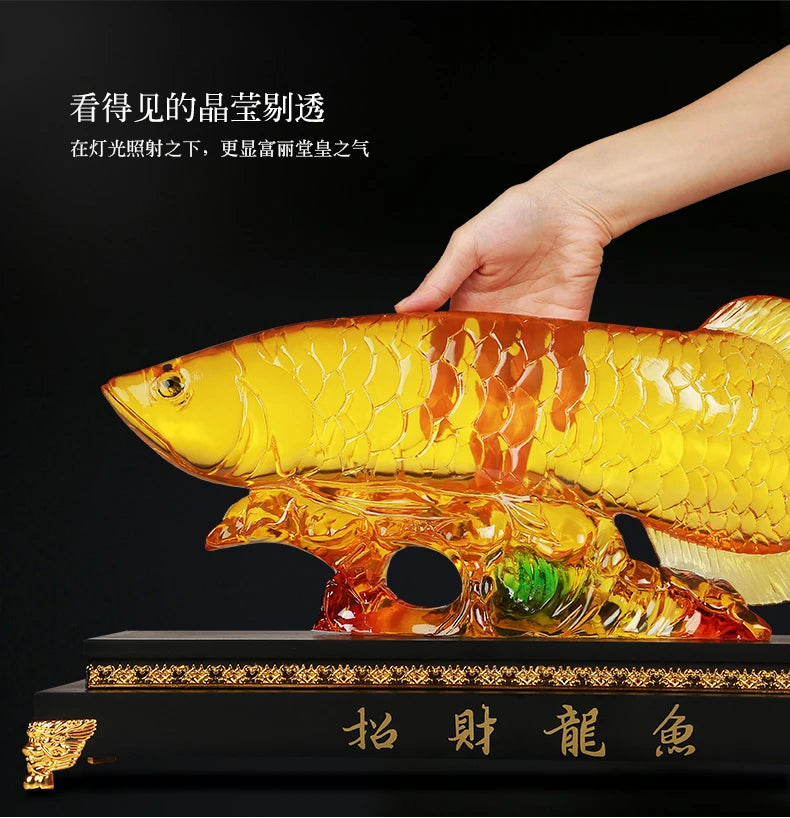 Feng shui dragon fish furnishing articles opening gifts home decoration decoration Coloured glaze handicraft Hotel decoration