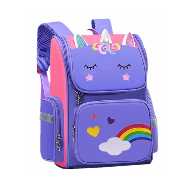 Fengdong children school backpack cute cartoon school bags for girls luminous pink book bag primary school student backpack