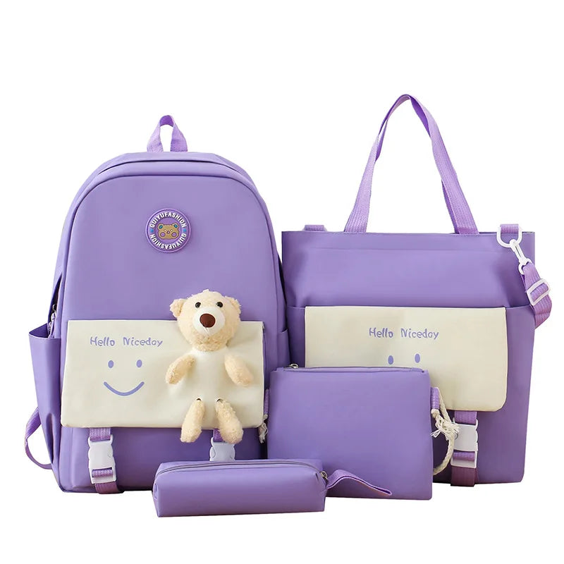 Fengdong elementary school backpack for girls cute korean style school bags for kids girls kawaii green backpack kids book bag