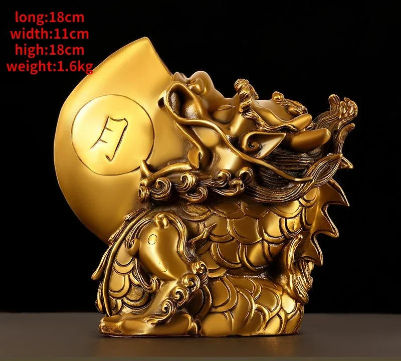Fengshui Pure Copper Sun and Moon God Beast Home Decor Ornaments Living Table Sculptures Decorations