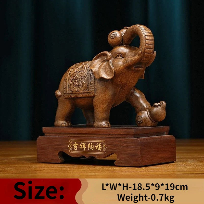 Fengshui Zhaocai Wealth Attract Nafu Elephant Ornaments Living Room TV Cabinet Wine Cabinet Decoration Housewarming Gift