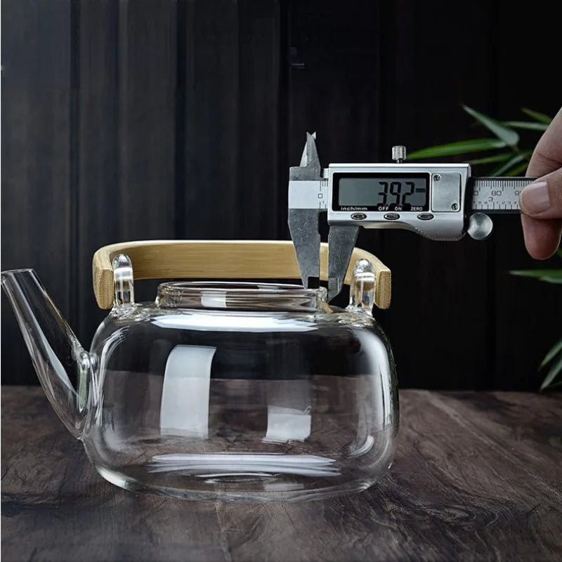 Filterable Glass Tea Pot Stainless Steel Filter Steaming of Tea Set Puer Kettle Coffee Glass Pot Convenient Office TeaPot