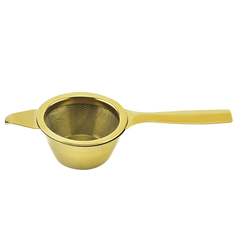 Fine Tea Strainer Filters Kongfu Stainless Steel Mesh Colander Reusable Teapot Infuser with Handle