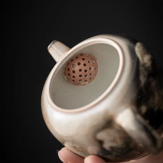 Fire Cloud Jingdezhen Hand-Painted Thousand-Li Landscape Teapot Japanese Style Handmade Retro Landscape Teapot Single Teapot