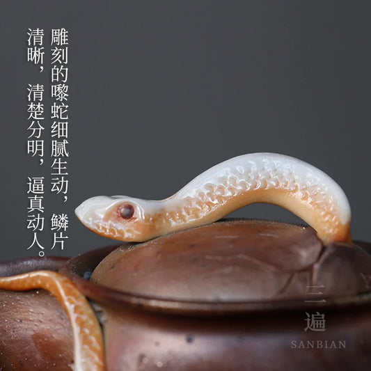 Firewood Aquarius Pot Snake Pot Single Teapot Ceramic Retro Tureen Stoneware Japanese Teapot