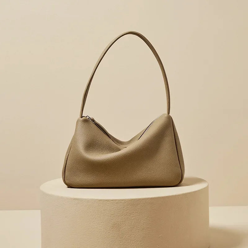 First Layer Cowhide French Shoulder Bagx Armpit Bag 2024 New Tote Bag Hand-held Genuine Leather Women's Bag Luxury Bags