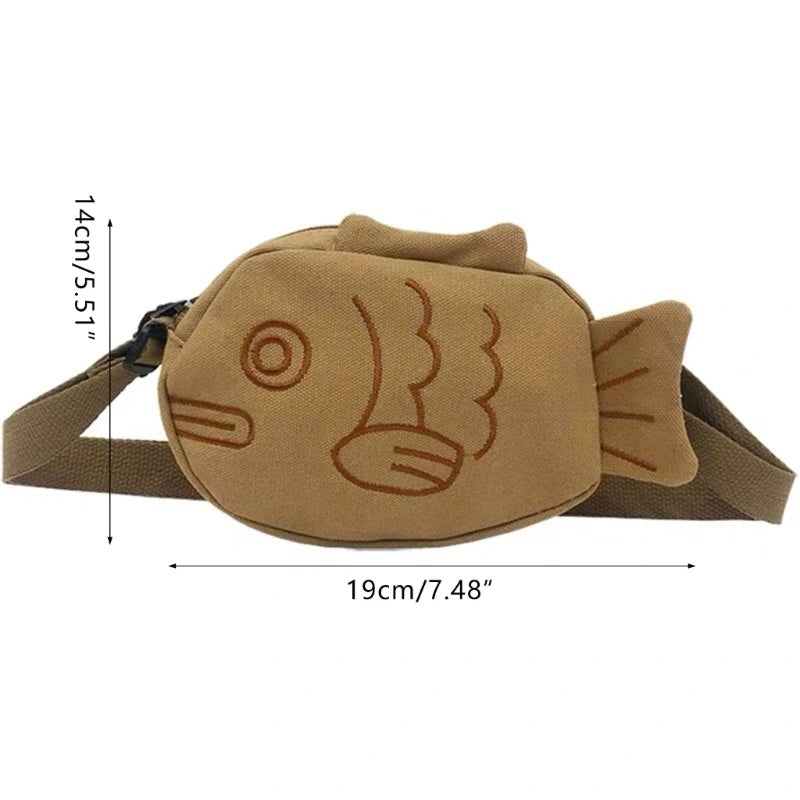 Fish Shape Crossbody Bag Simple Bag Handbag Canvas Handbag Phone Bag