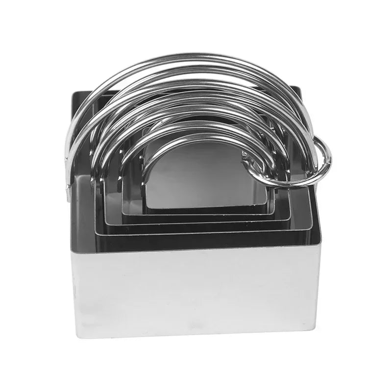 Five-Piece round Dumpling Mold Stainless Steel Wonton Dumpling Wrapper Mold Kitchen Cookie Cutter Cookie Cutter