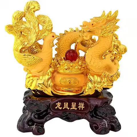 Five carp set out to attract luck feng shui fish resin gold cornucopia handicraft home decor fish statue decoration maison