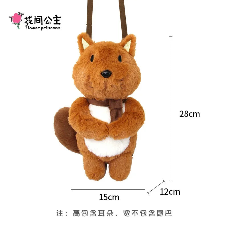 Flower Princess Cute Pet Family Women's Winter 2024 New in Three-dimensional Doll Crossbody Plush Headphone Bags