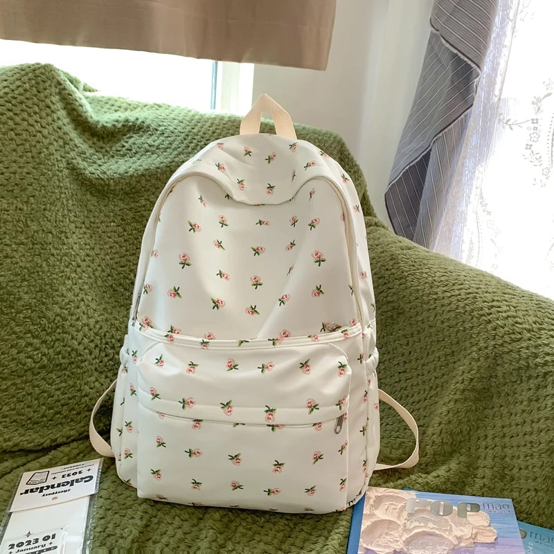 Flower Printing Woman Backpack 2023 New Cute Schoolbag Student Book School Bag For Teenage Girls Boys High Quality Rucksack