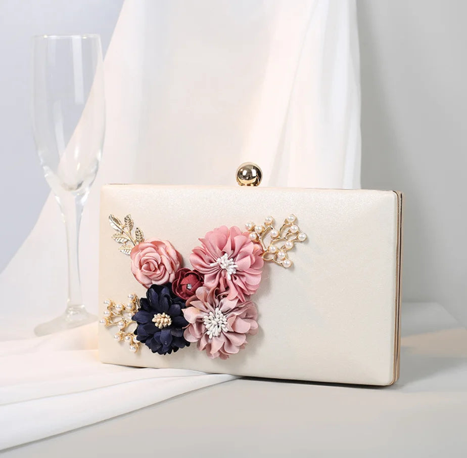 Flower dinner clutch bag dress Dazzling Crystal Women Evening Box Clutches Wedding Bridal Minaudiere Handbags and Purses Ladies