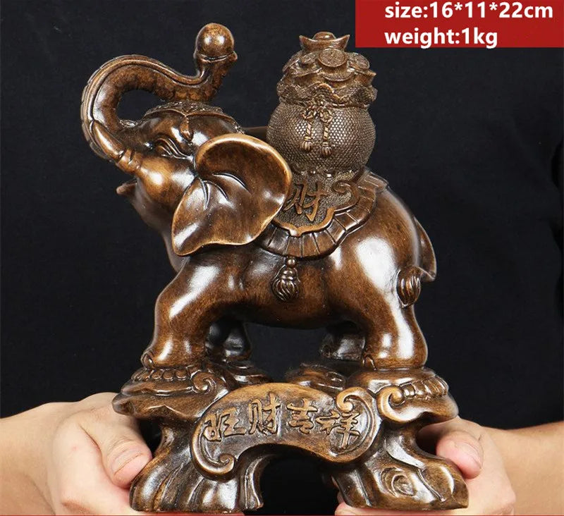 Fortune Wealth Elephant Flexor's Living Room Office Decoration Gourd Mother and Child Elephant Decor Feng Shui Crafts
