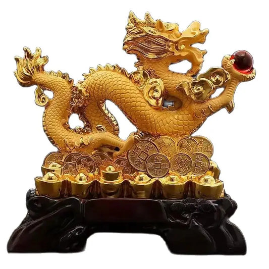 Free shipping Zodiac dragon ornament Resin dragon bead handicraft furnishing articles Prosperous home decoration mascot statue