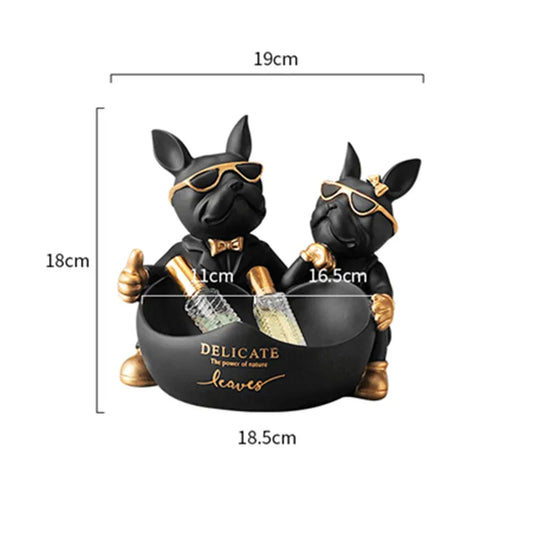 French Bulldog Lover Sculpture Storage Box Decor Home Dog Statue Resin Ornaments Animal Figurines Living Room Table Decoration