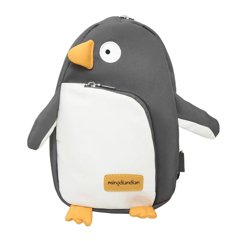 Funny Penguin Face Sling Backpack Chest Bag Crossbody Shoulder Bag Gym Cycling Travel Hiking Daypack for Men Women
