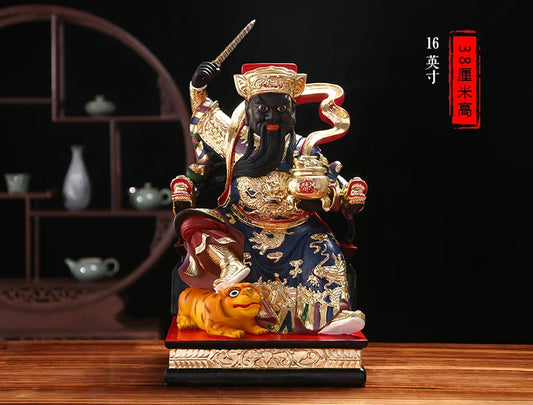 GOOD Asia HOME Taoist Temple Patron saint God of wealth ZHAO GONG MING God statue bless safety health good luck statue