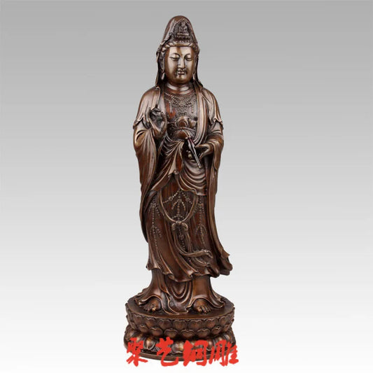GOOD GUANYIN statue # family HOME TOP efficacious Protection- Nanhai Guanyin Avalokitesvara bronze statue-bless Safety Health