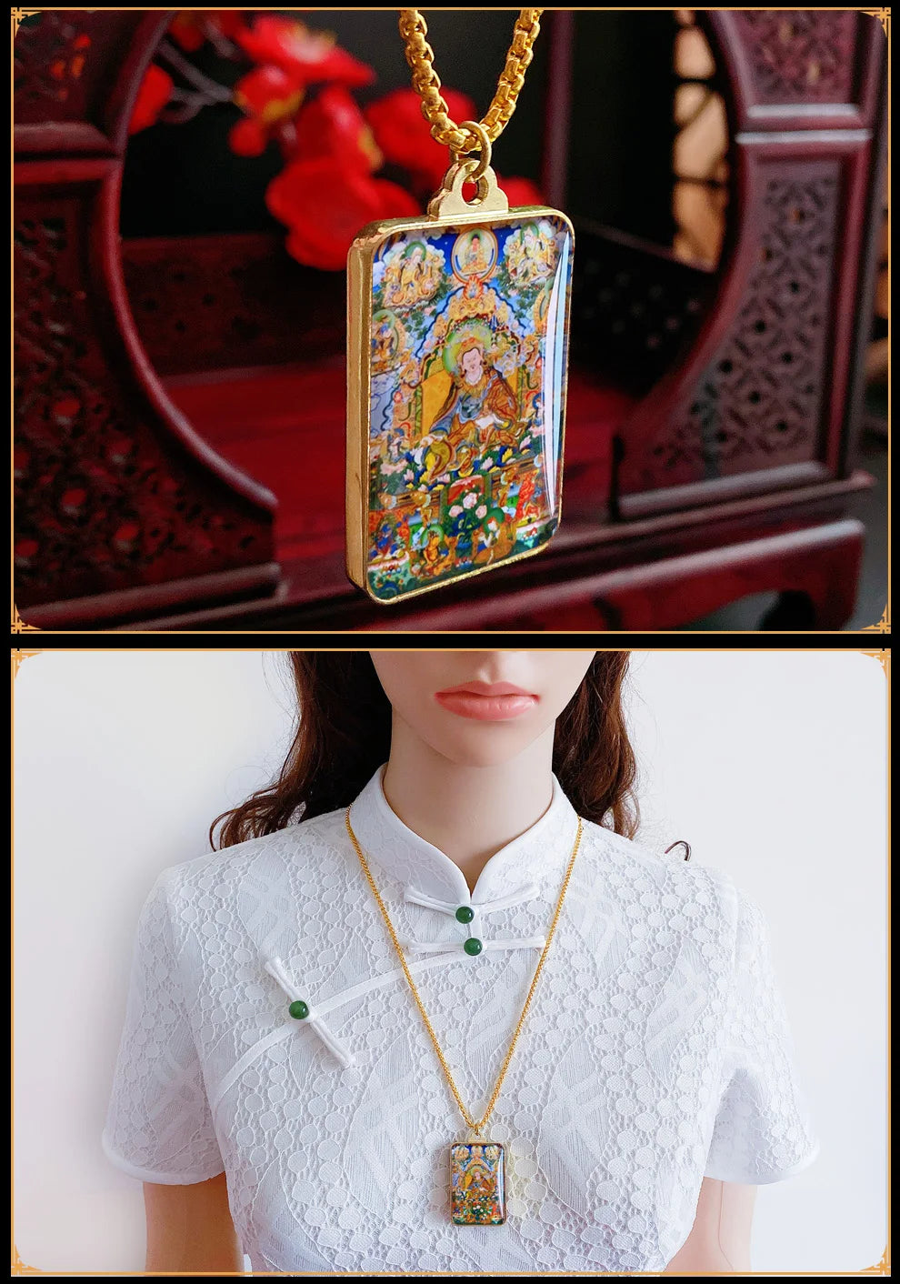 GOOD Guru Rinpoche Mandala Buddha Pendant Asia Thailand Tibet efficacious safety good luck exorcise evil spirit Amulet