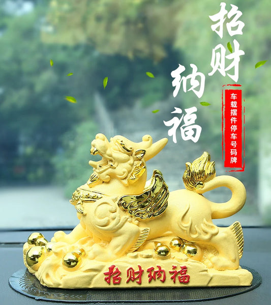 GOOD HOME OFFICE Company SHOP CAR TOP Efficacious Money Drawing thriving business Golden Dragon PI XIU FENG SHUI statue