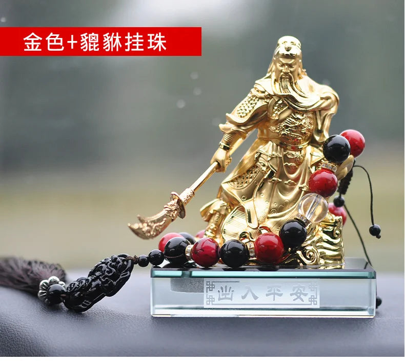 GOOD HOME OFFICE Company SHOP CAR TOP Efficacious Money Drawing thriving business Golden GUAN GONG Buddha FENG SHUI BRASS statue